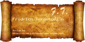 Fridrich Terestyén névjegykártya